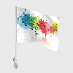 Флаг для автомобиля Ноты color