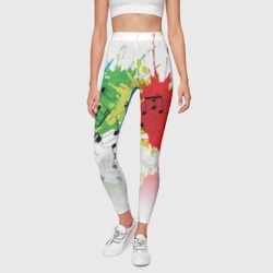 Леггинсы 3D Ноты color - фото 2