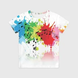 Детская футболка 3D Ноты color