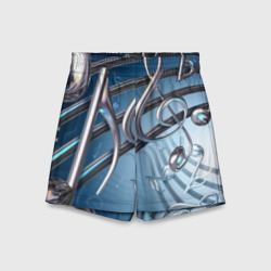 Детские спортивные шорты 3D Металлические ноты