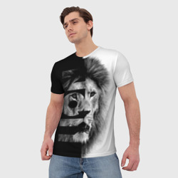 Мужская футболка 3D Лев царь зверей - фото 2
