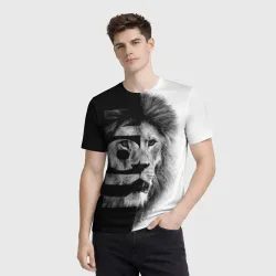 Мужская футболка 3D Лев царь зверей - фото 2