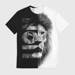 Мужская футболка 3D Лев царь зверей