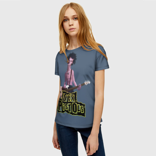 Женская футболка 3D Сид Вишес, цвет 3D печать - фото 3