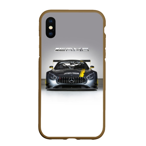Чехол для iPhone XS Max матовый с принтом AMG Motorsport, вид спереди #2