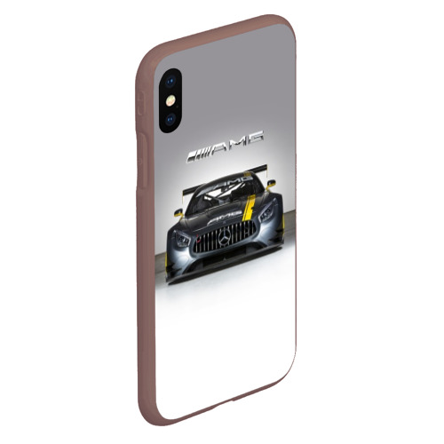 Чехол для iPhone XS Max матовый с принтом AMG Motorsport, вид сбоку #3