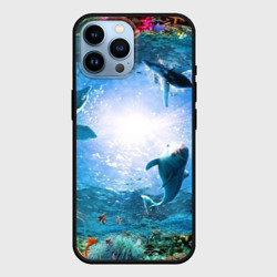 Чехол для iPhone 14 Pro Max Дельфины