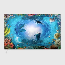 Флаг 3D Дельфины