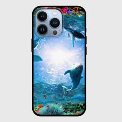 Чехол для iPhone 13 Pro Дельфины
