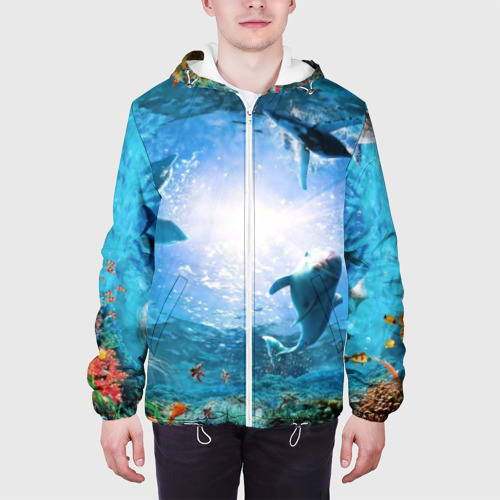 Мужская куртка 3D Дельфины, цвет 3D печать - фото 4