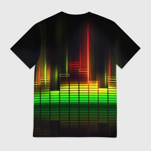 Мужская футболка 3D с принтом Эквалайзер, вид сзади #1