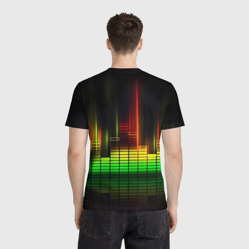 Мужская футболка 3D с принтом Эквалайзер, вид сзади #2