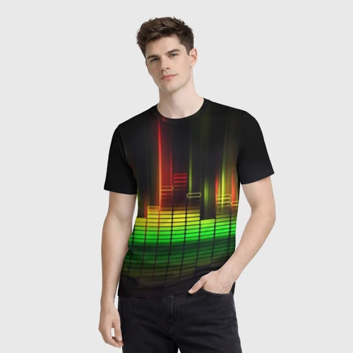 Мужская футболка 3D с принтом Эквалайзер, фото на моделе #1