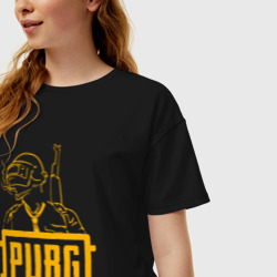 Женская футболка хлопок Oversize PUBG - фото 2