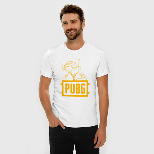 Мужская футболка хлопок Slim PUBG, цвет белый - фото 3
