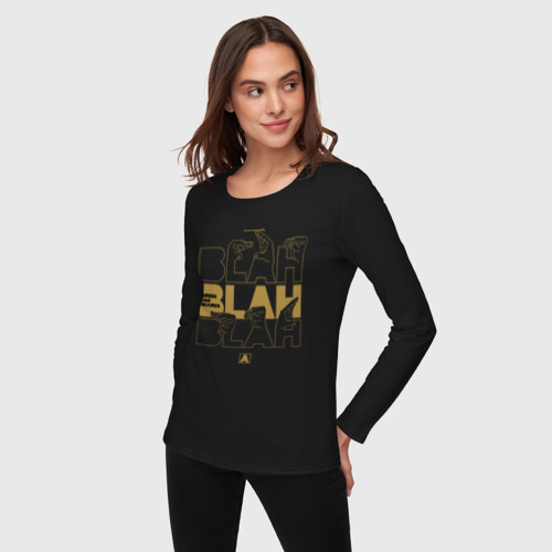 Женский лонгслив хлопок Blah blah blah Armin, цвет черный - фото 3