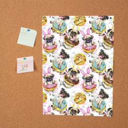 Постер Мопсы с пончиками - фото 2