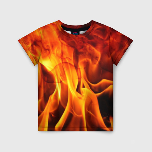 Детская футболка 3D Огонь и дым, цвет 3D печать