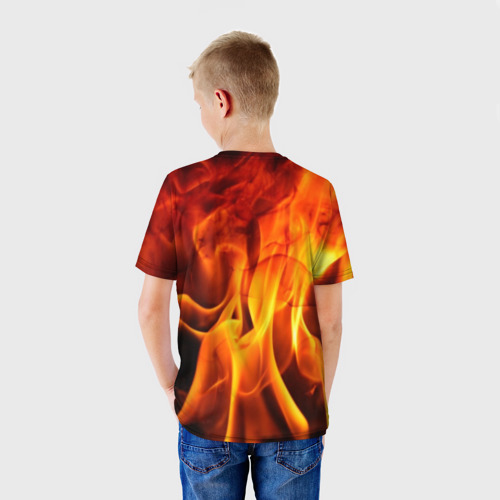 Детская футболка 3D Огонь и дым, цвет 3D печать - фото 4