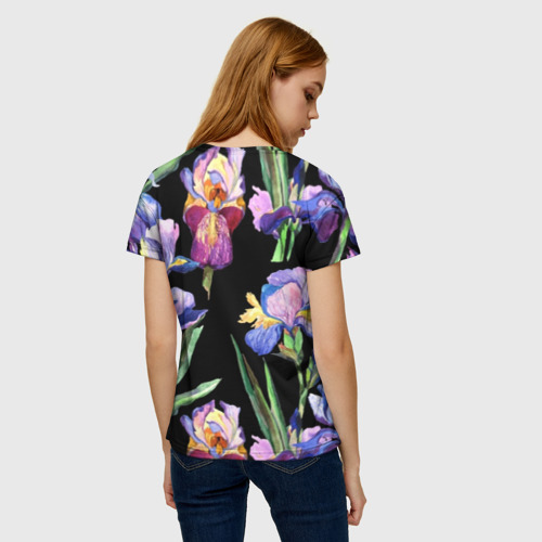 Женская футболка 3D Ирисы, цвет 3D печать - фото 4