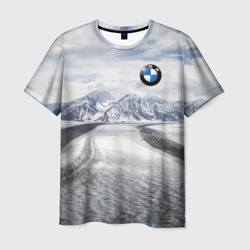 Мужская футболка 3D BMW - снежная вершина