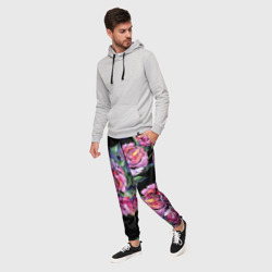 Мужские брюки 3D Розовые пионы - фото 2