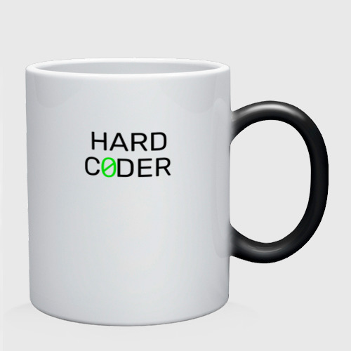 Кружка хамелеон Hard coder, цвет белый + черный - фото 2