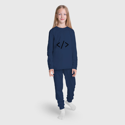 Детская пижама с лонгсливом хлопок Hard coder, цвет темно-синий - фото 5