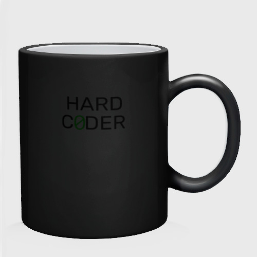Кружка хамелеон Hard coder, цвет белый + черный - фото 4
