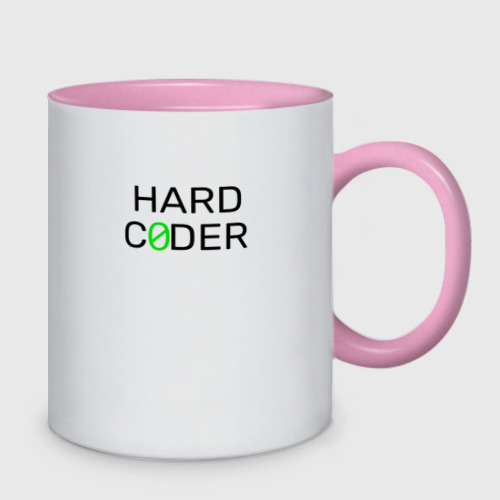 Кружка двухцветная Hard coder, цвет белый + розовый - фото 2