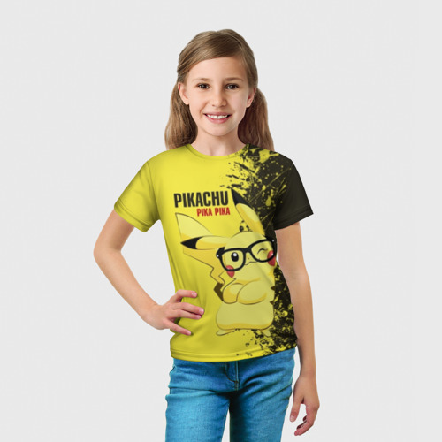 Детская футболка 3D Pikachu Pika Pika, цвет 3D печать - фото 5