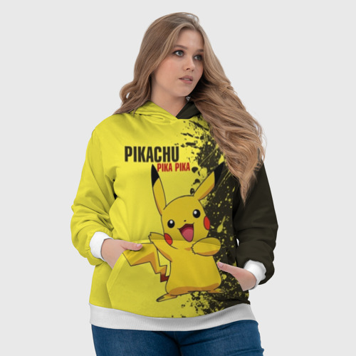 Женская толстовка 3D Pikachu Pika Pika, цвет 3D печать - фото 6