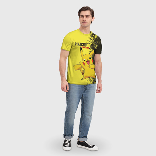 Мужская футболка 3D Pikachu Pika Pika, цвет 3D печать - фото 5