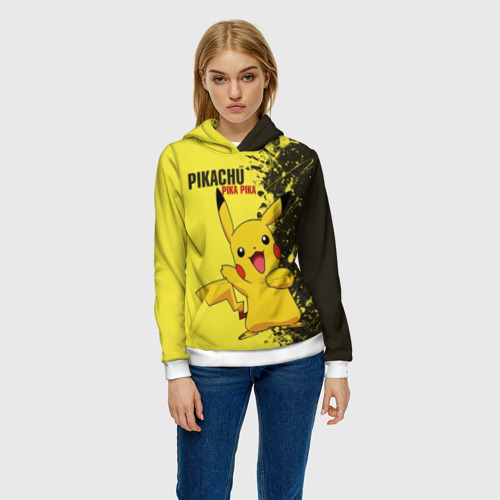 Женская толстовка 3D Pikachu Pika Pika, цвет 3D печать - фото 3