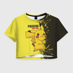 Женская футболка Crop-top 3D Pikachu Pika Pika