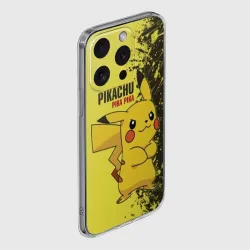 Чехол для iPhone 15 Pro силиконовый с защитой камеры Pikachu Pika Pika - фото 2