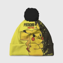 Шапка 3D c помпоном Pikachu Pika Pika