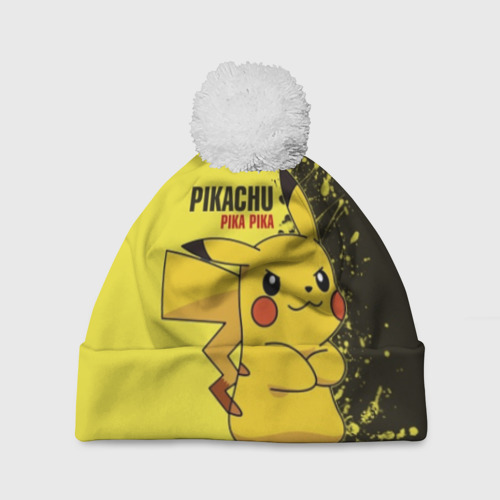 Шапка 3D c помпоном Pikachu Pika Pika, цвет 3D печать