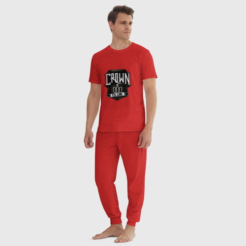 Мужская пижама хлопок Toyota Crown Club, цвет красный - фото 5