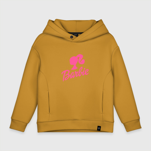 Детское худи Oversize хлопок Barbie, цвет горчичный