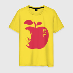 Мужская футболка хлопок Тетрадь Смерти - Рюк и яблоко