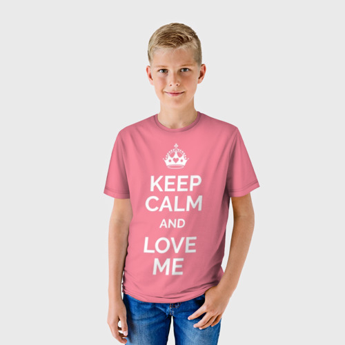 Детская футболка 3D Keep calm and love me, цвет 3D печать - фото 3