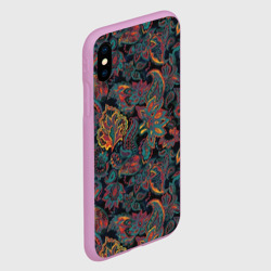 Чехол для iPhone XS Max матовый Узор пейсли на черном - фото 2