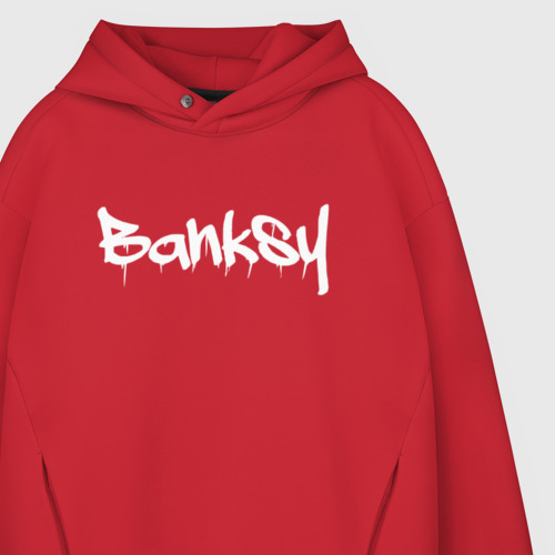 Мужское худи Oversize хлопок Banksy, цвет красный - фото 4