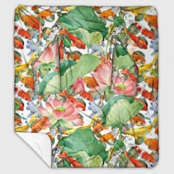 Плед с рукавами Карпы кои в зелени