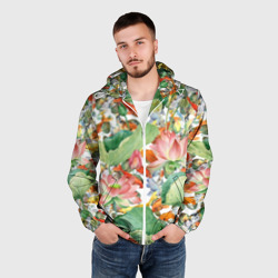 Мужская ветровка 3D Карпы кои в зелени - фото 2