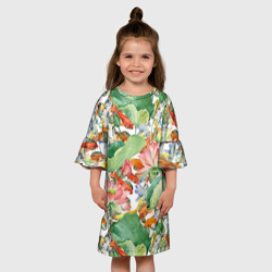 Детское платье 3D Карпы кои в зелени - фото 2