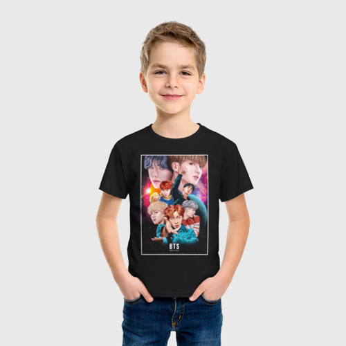Детская футболка хлопок BTS, цвет черный - фото 3