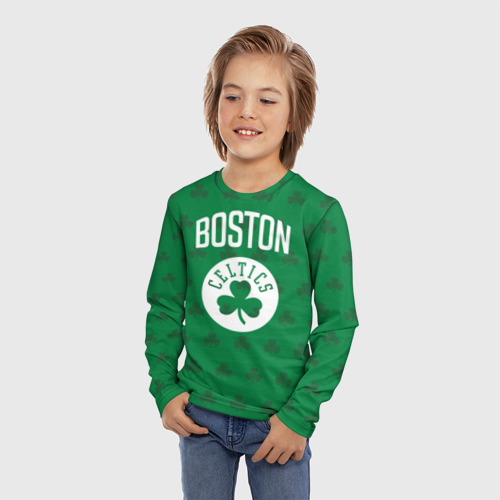 Детский лонгслив 3D Boston Celtics, цвет 3D печать - фото 3