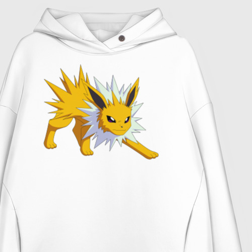 Женское худи Oversize хлопок Покемон Иви Jolteon, цвет белый - фото 3